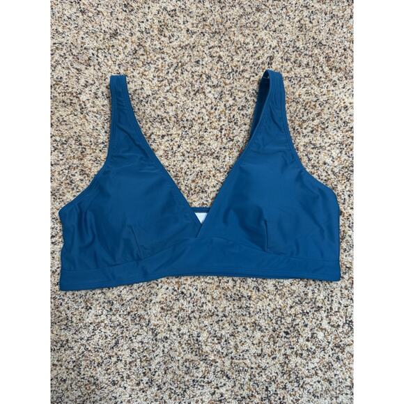 Women's Bikini Set Two Piece Swimsuit High Waisted‎ V Neck Ruched Blue 4XL - Picture 3 of 8